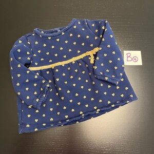 ⭐️2/$5.00⭐️ Carter’s 12m Navy and Gold Long Sleeve Top